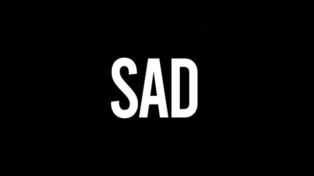 Sad text title reveal motion graphic featuring a dynamic glowing white outline and clean white lettering combined with a smooth zoom out transition for overlays