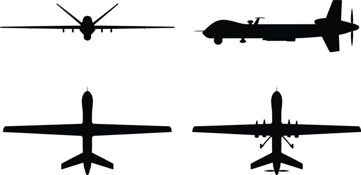 MQ-9 Reaper Unmanned Aerial Vehicle Silhouette