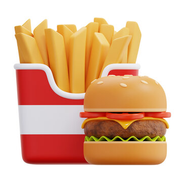 burger and french fries