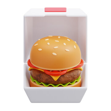 burger in packaging