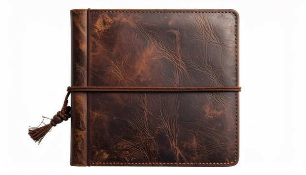 Rustic Leather Journal Notebook with Elastic Band and Tassel - Vintage Style Diary