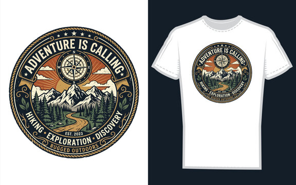 Adventure awaits outdoor graphic t shirt design