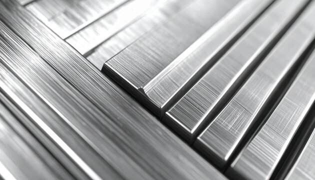 Abstract Metal Texture Background, Brushed Steel Bars Stacked, Industrial Material Pattern