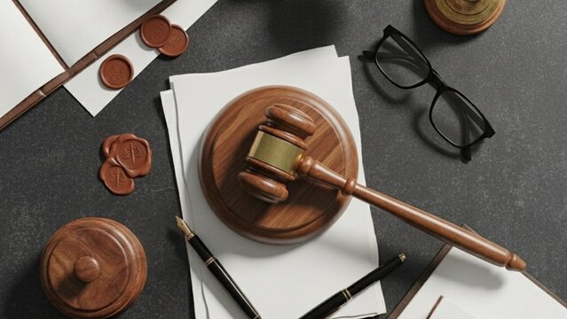 Wax Seals: The seals, particularly those embossed with the Scales of Justice, represent authenticity, authority, and the binding nature of legal documents or official decrees.