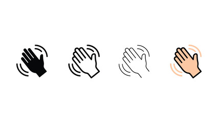 Fototapeta premium Four different hand icons with motion lines around them on white background