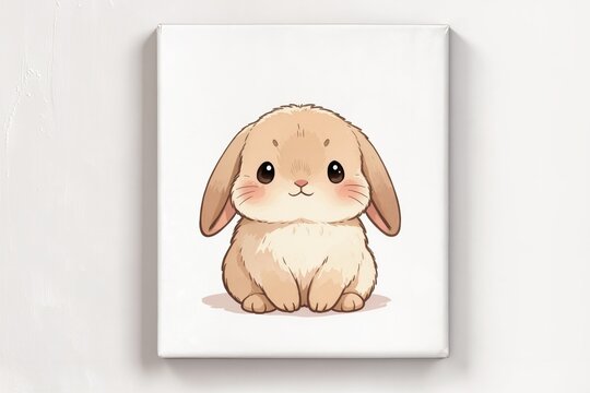 Illustrations de lapins kawaii adorables en style pastel, personnages mignons pour chambre d'enfant, d&eacute;coration, papeterie, affiches, cartes de v&oelig;ux et cr&eacute;ations cr&eacute;atives