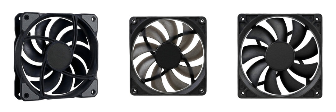 high resoltion set of HYTE FA PWM fans feature a black on withe background PNG files bast stock''