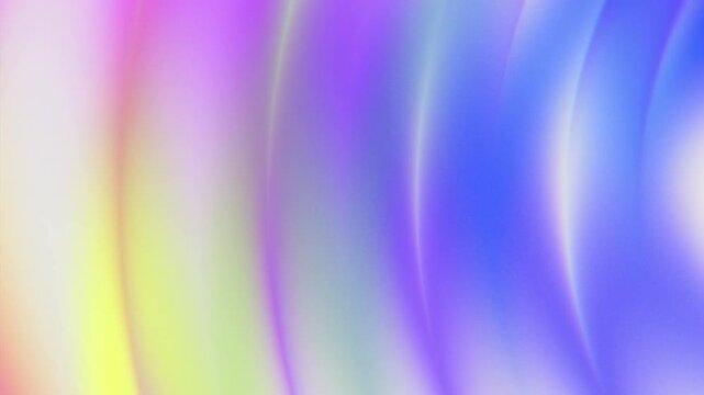 Holographic rainbow gradient arches flowing and rotating as a minimal seamless loop, ideal as a vibrant iridescent background element for music, pride and creative content