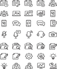 Fototapeta premium Elegant interface icon set for web mobile user interface and digital design application projects vector illustration