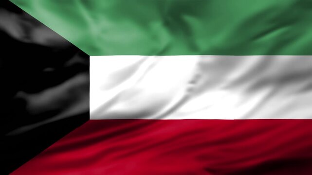 Kuwait Flag Waving Animation Background Kuwaiti National Symbol Pan Arab Colors Fabric Video