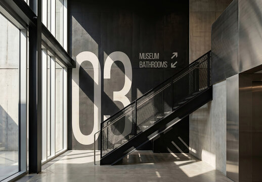 Big Wall Campus Signage Mockup Editable