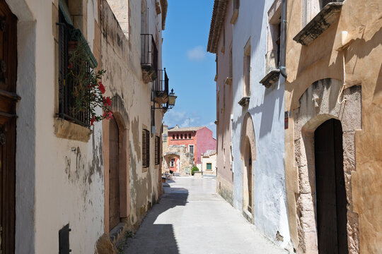 Narrow street in altafulla old town architecture