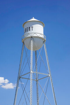 Retro water tower in city of Gilbert Arizona