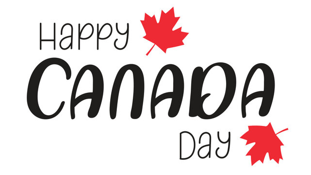 Happy CANADA Day   Typography T Shirt Design with Maple Leaf for Canada Day Gift