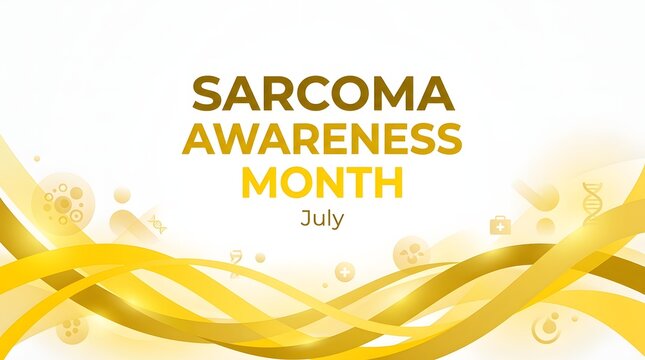 Sarcoma awareness month july gold ribbon graphic