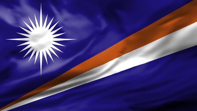 Marshall Islands Flag Waving Animation Background Marshallese National Symbol Close Up Video
