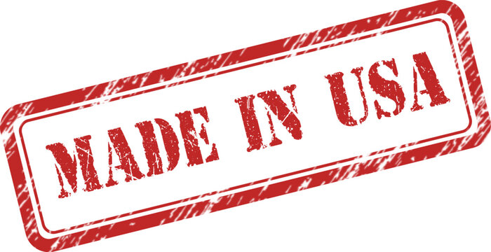 Vintage made in usa stamp on light background
