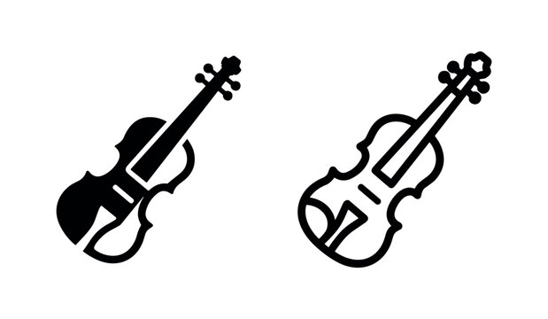 Violin Musical Instrument Icon for Classical Music, Orchestras, and Artistic Performance