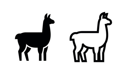 Fototapeta premium Llama icon, representing South American animals, livestock, and unique wildlife.