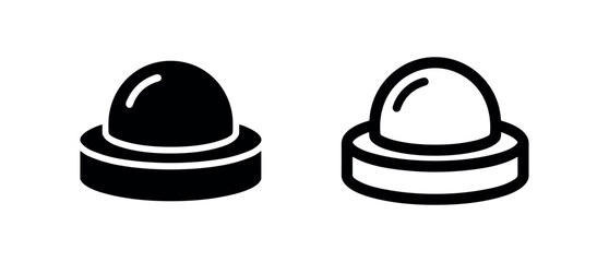 Siren or emergency light icon set for warning and alert systems. Police car light symbol in solid and outline. © liubomir118809