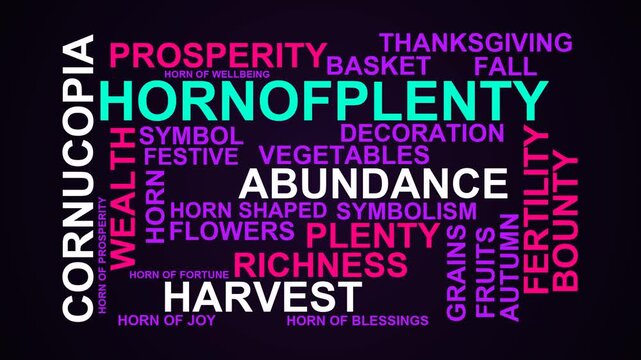 Horn Of Plenty Word Cloud