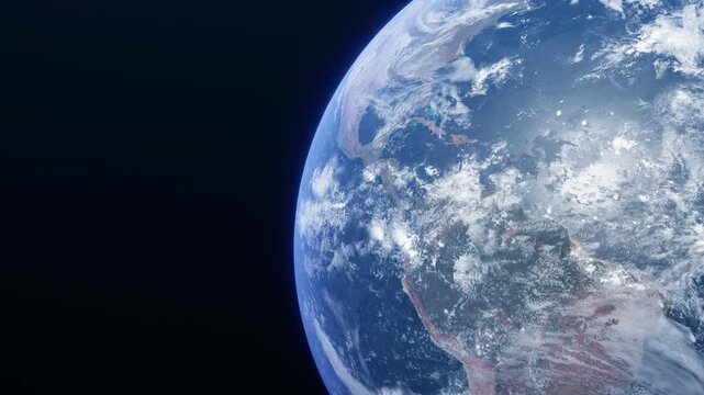 Rotating planet Earth from space.