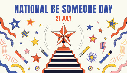 Obraz premium Colorful national be someone day poster featuring a bright star