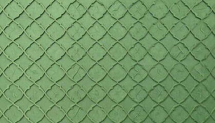 Fototapeta premium Green Textured Lattice Pattern Background, Decorative Woven Geometric Abstract