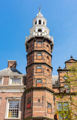 Fototapeta premium Tower of Old City Hall on Groenmarkt square in Hague, Netherlands