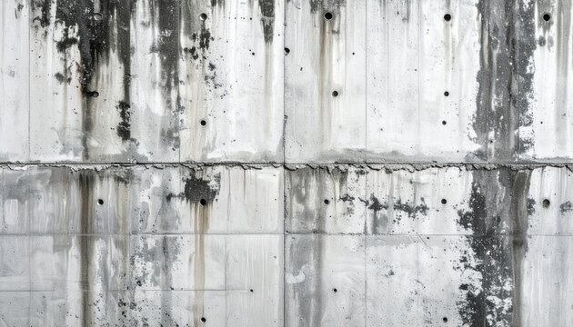 Grungy Concrete Wall Texture Background with Water Stains and Imperfections