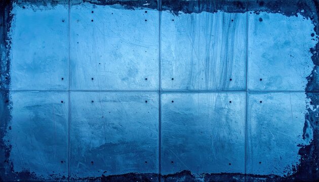 Blue Abstract Grungy Concrete Wall Texture Background