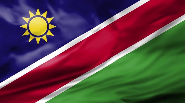 Namibia Flag Waving Animation Background Namibian National Symbol Sun Emblem Video Footage