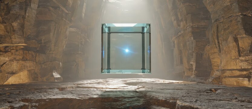 Futuristic Singularity Vault with Floating Energy Core. Ultra realistic monumental architecture featuring an impossible AI energy chamber with cinematic lighting.