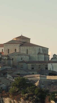 The cathedral basilica of Gerace in Calabria stands on the historical village