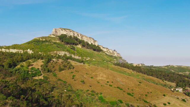 Back of Gerace, a historic medieval village in the Italian Mediterranean region