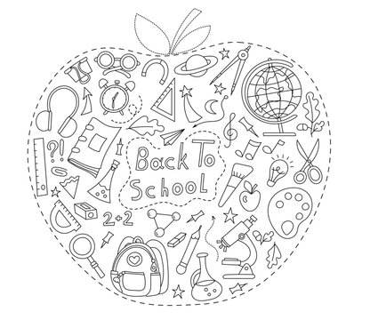 Back To School And Coloring Page