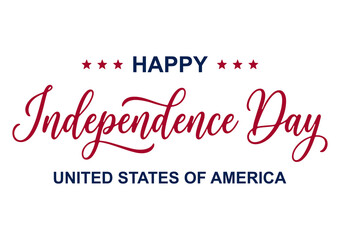 Fototapeta premium Happy Independence Day Calligraphic Typography Text Stock Vector