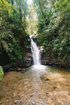 Santa Rita waterfall hidden in the tropical forest.