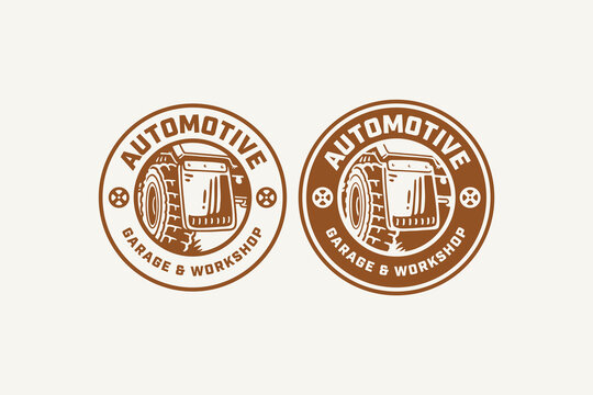 Dirt defender retro badge logo design set for automotive garage. Mud blocker vintage patch symbol pack for off road accessories. Splash guard and fender protector rustic emblem elements for workshop