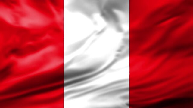 Peru Flag Waving Animation Background Peruvian National Symbol Close Up Video Footage