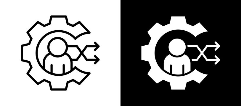 Change Management Icon Set In Black And White Filled Style Collection