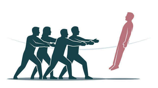 Team Trust Fall Concept Illustration of People Supporting a Colleague