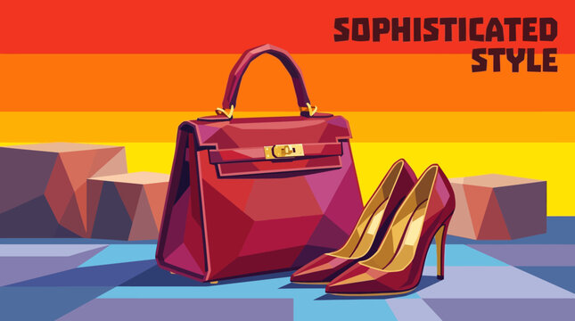 Premium women's leather tote bag and matching stiletto shoes set with sophisticated fashion style