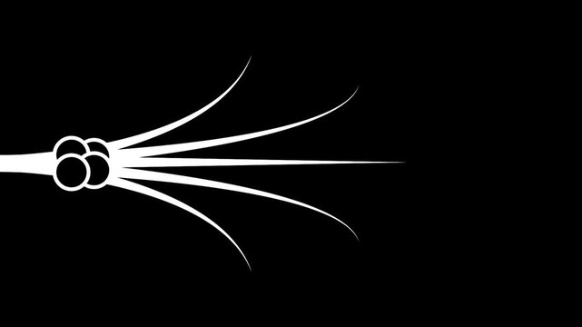 Abstract white network nodes expanding on a black background. Represents connection and data transmission.