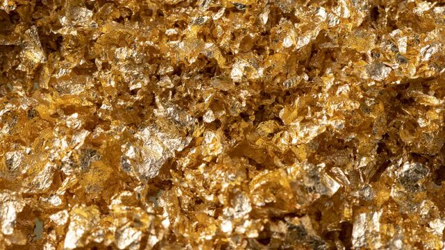 Gold Powder Texture Shimmering Close-Up