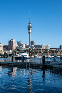 The Auckland CBD skyline viewed from the Viaduct Harbour, as New Zealand's largest city grapples with a housing affordability crisis and fragile economic recovery ahead of the November 2026 general el