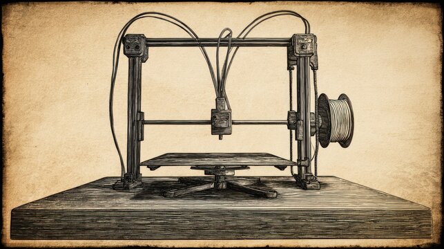 Modern 3 d printer device for additive manufacturing technology