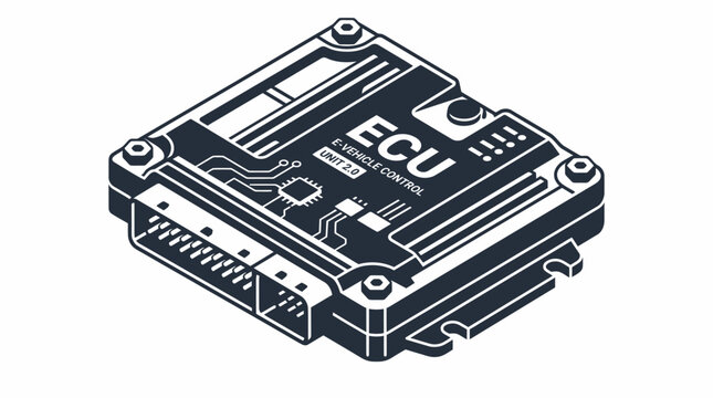 Automotive electronic control unit ECU computer module diagram.