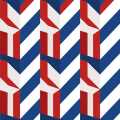 Fototapeta premium This design features repeating chevron stripes in red, white, and blue, creating a strong visual pattern ideal for school themes and decor.