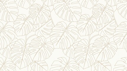 Fototapeta premium Seamless Background Pattern of Delicate Leaf Design in Soft Neutral Tones for Textures and Decor